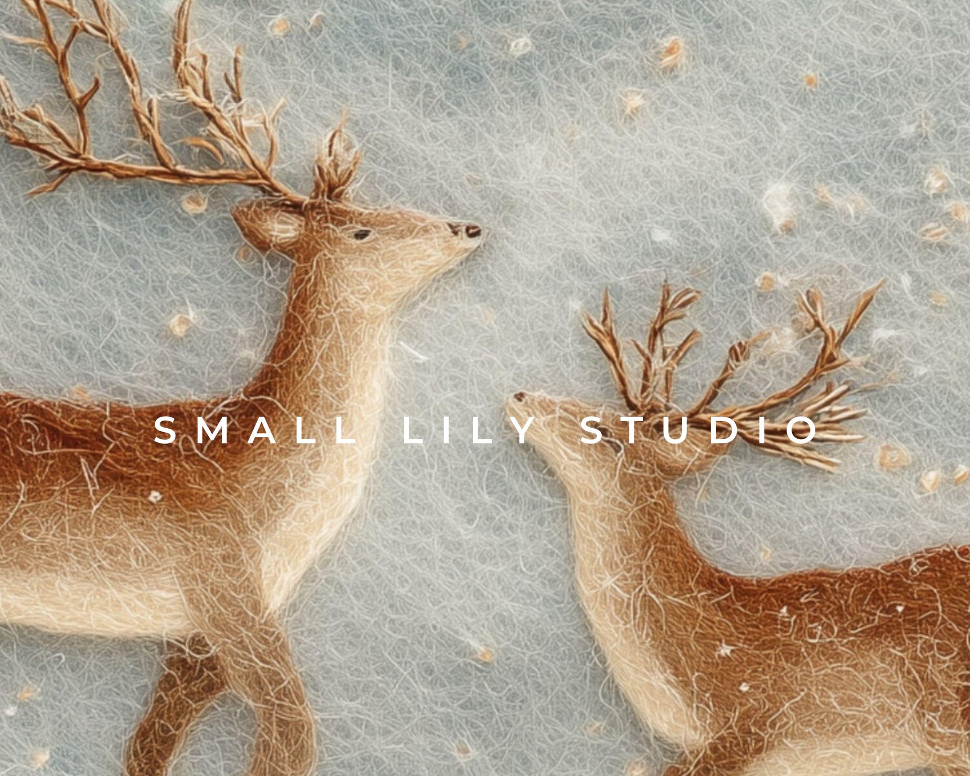Deer Felt Style Phone Wallpaper, Holidays iPhone Wallpaper, Cute Winter Samsung Galaxy Phone Background | WP135