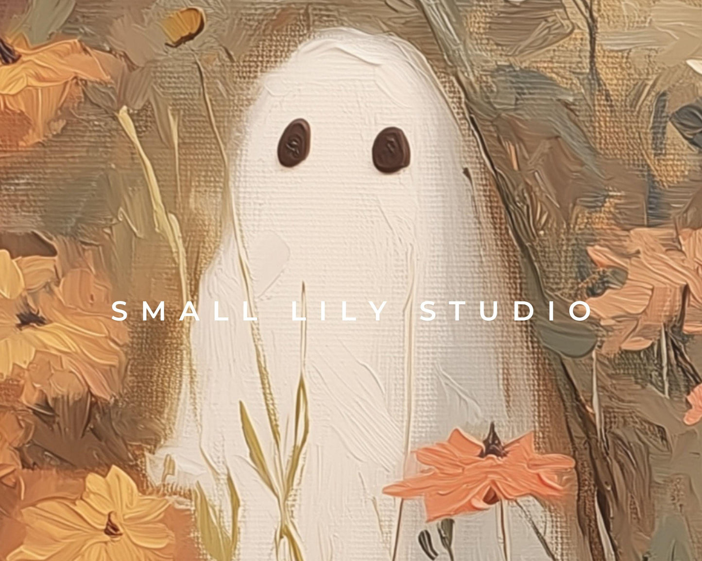 Halloween Phone Wallpaper Set of 2, Cute Ghost iPhone Wallpapers, Spooky Samsung Galaxy Phone Background, Vintage Style Art | WPB001