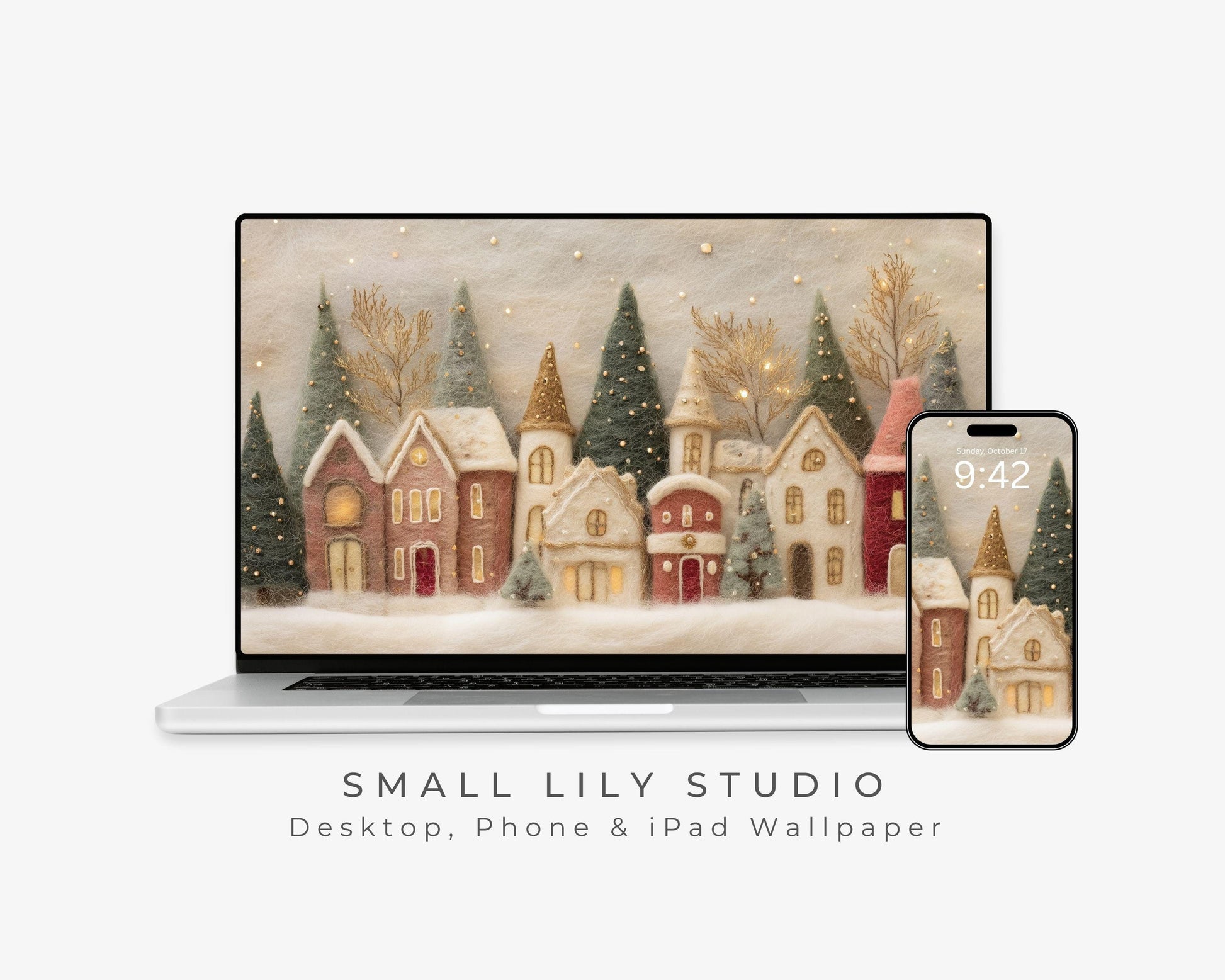 Christmas Village Desktop Wallpaper Set