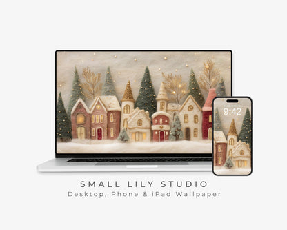 Christmas Village Desktop Wallpaper Set