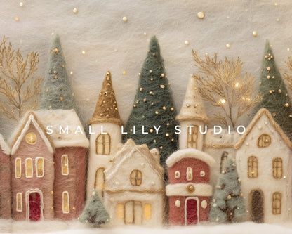 Christmas Village Desktop Wallpaper Set