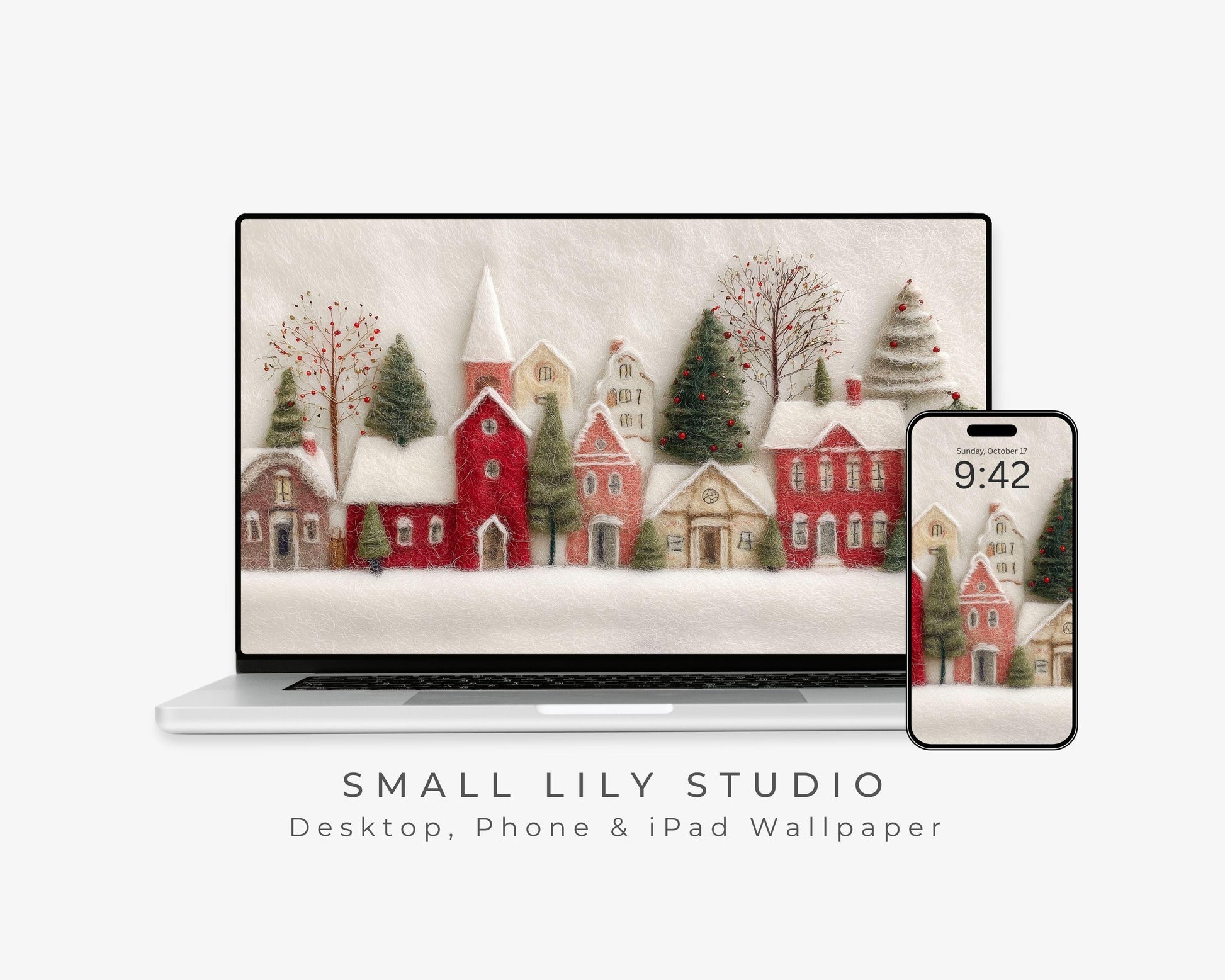 Christmas Village Desktop Wallpaper Set