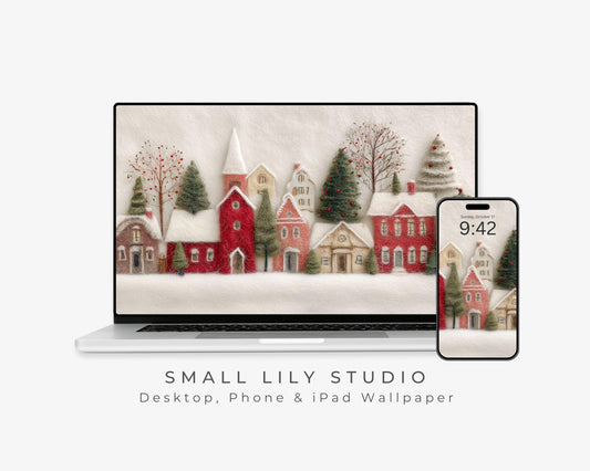 Christmas Village Desktop Wallpaper Set