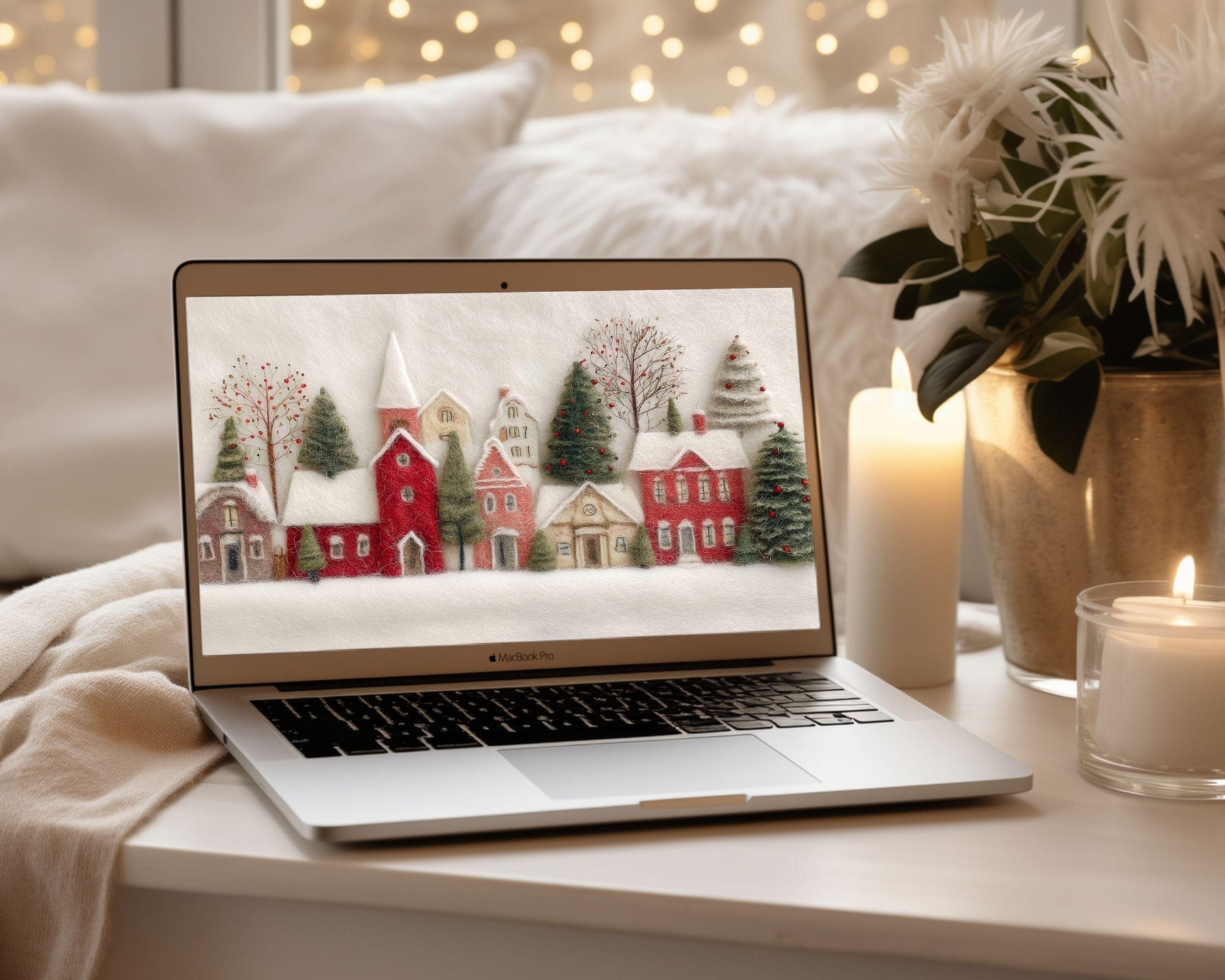 Christmas Village Desktop Wallpaper Set