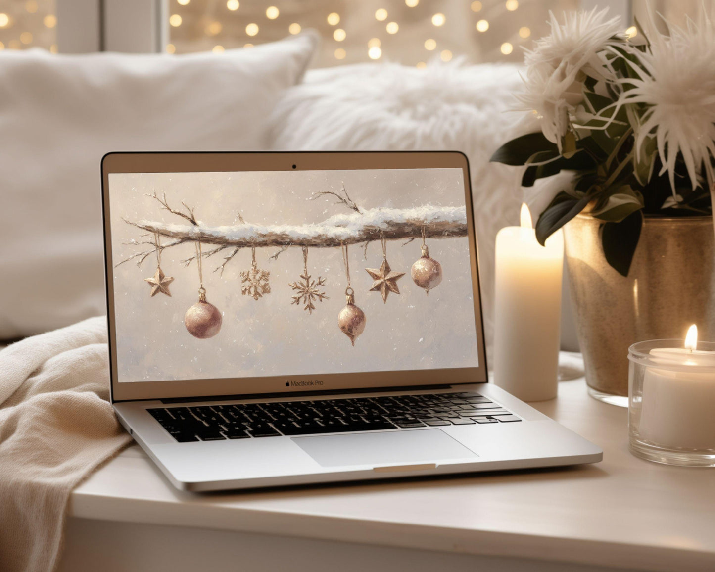 Christmas Ornaments Desktop Wallpaper Set