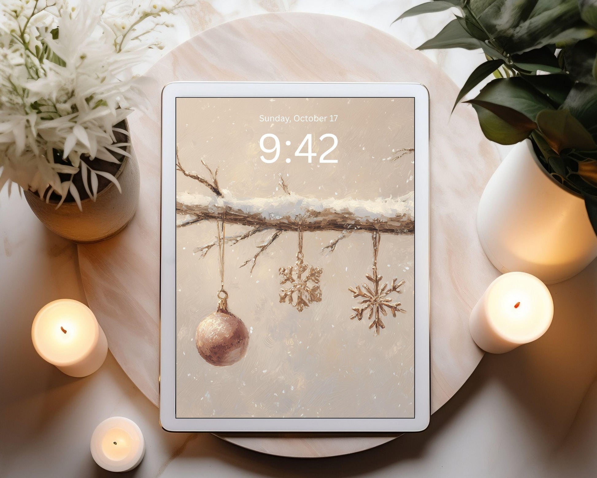 Christmas Ornaments Desktop Wallpaper Set