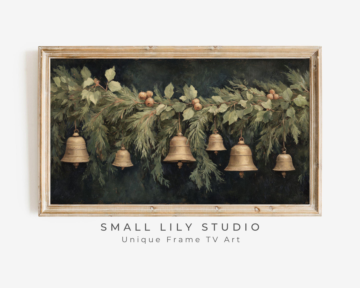 FRAME TV art Christmas Bells, Samsung Frame TV art Holidays Moody Vintage Style Painting | TV1017