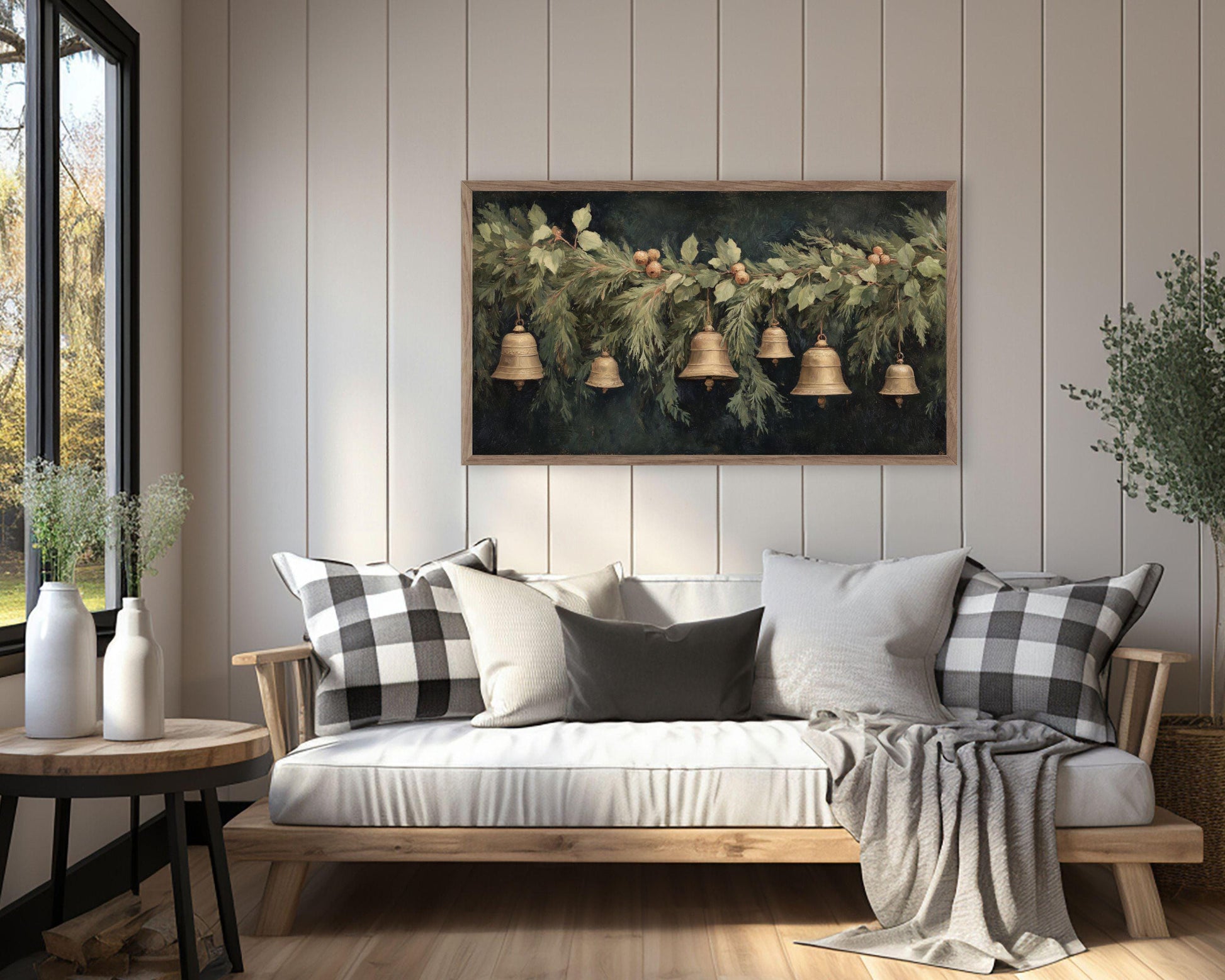 FRAME TV art Christmas Bells, Samsung Frame TV art Holidays Moody Vintage Style Painting | TV1017