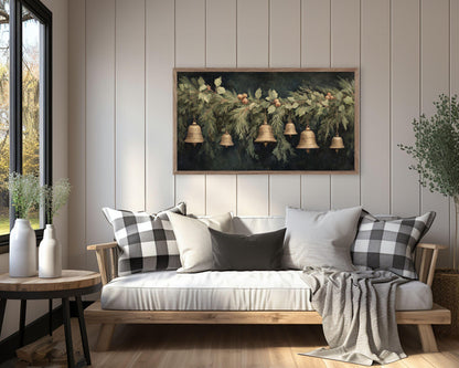 FRAME TV art Christmas Bells, Samsung Frame TV art Holidays Moody Vintage Style Painting | TV1017