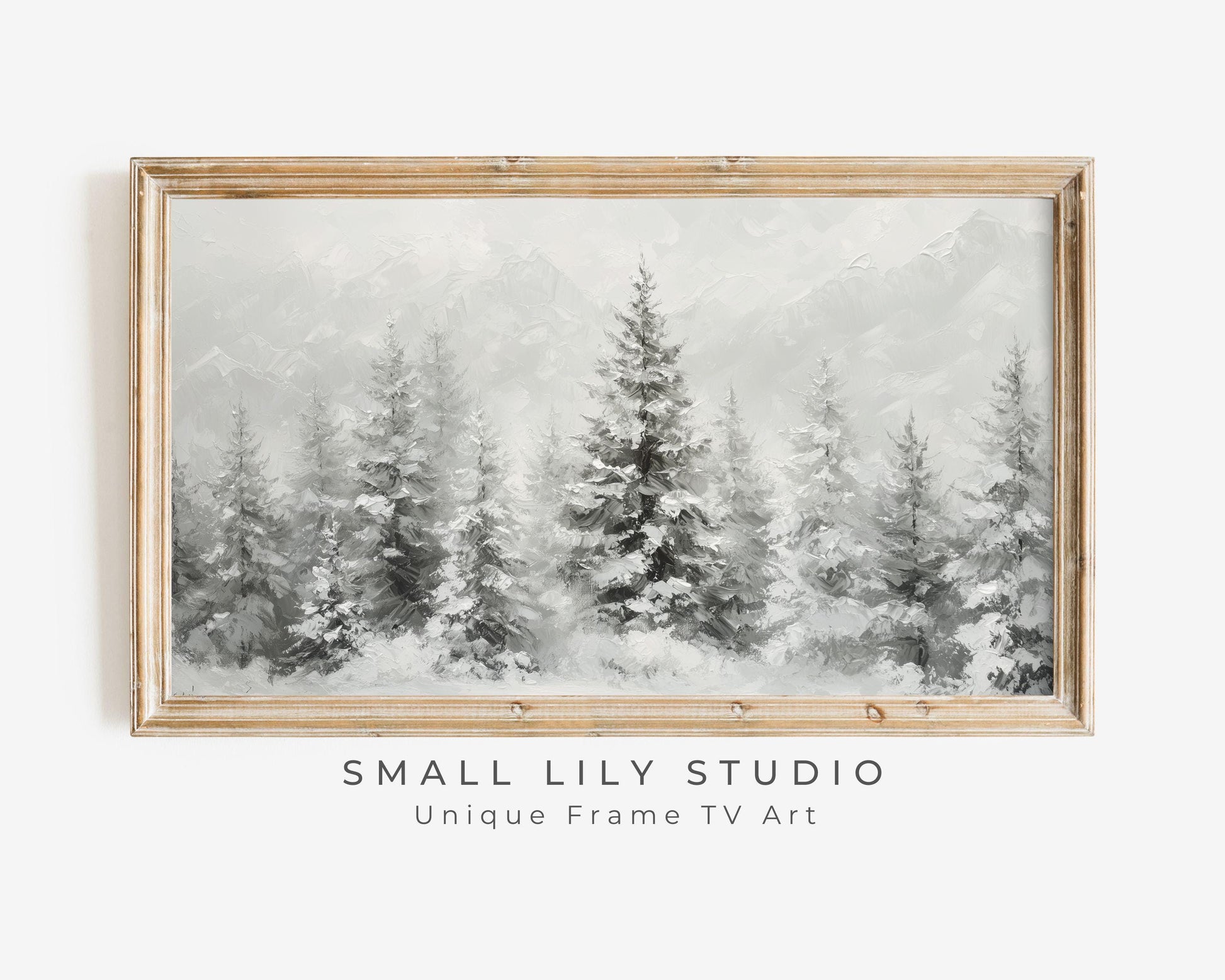 Winter Alpine Trees Frame TV Art