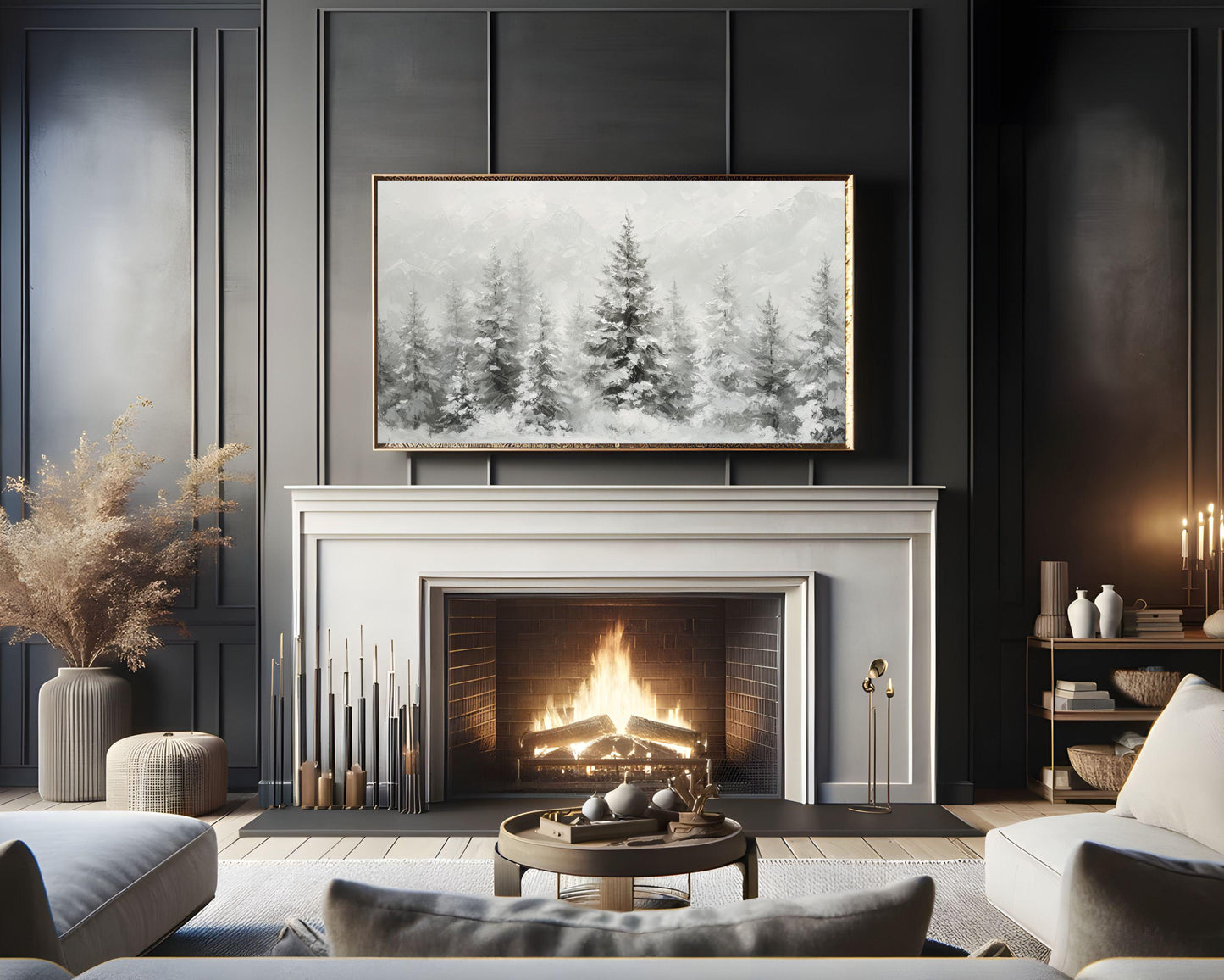 Winter Alpine Trees Frame TV Art