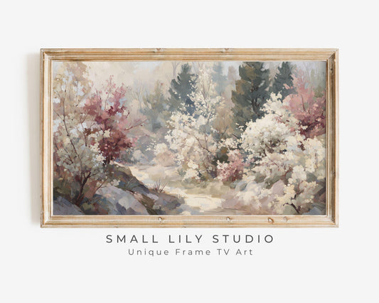 FRAME TV art Floral Landscape, Samsung Frame TV art Vintage Impressionist Style Painting | TV1003