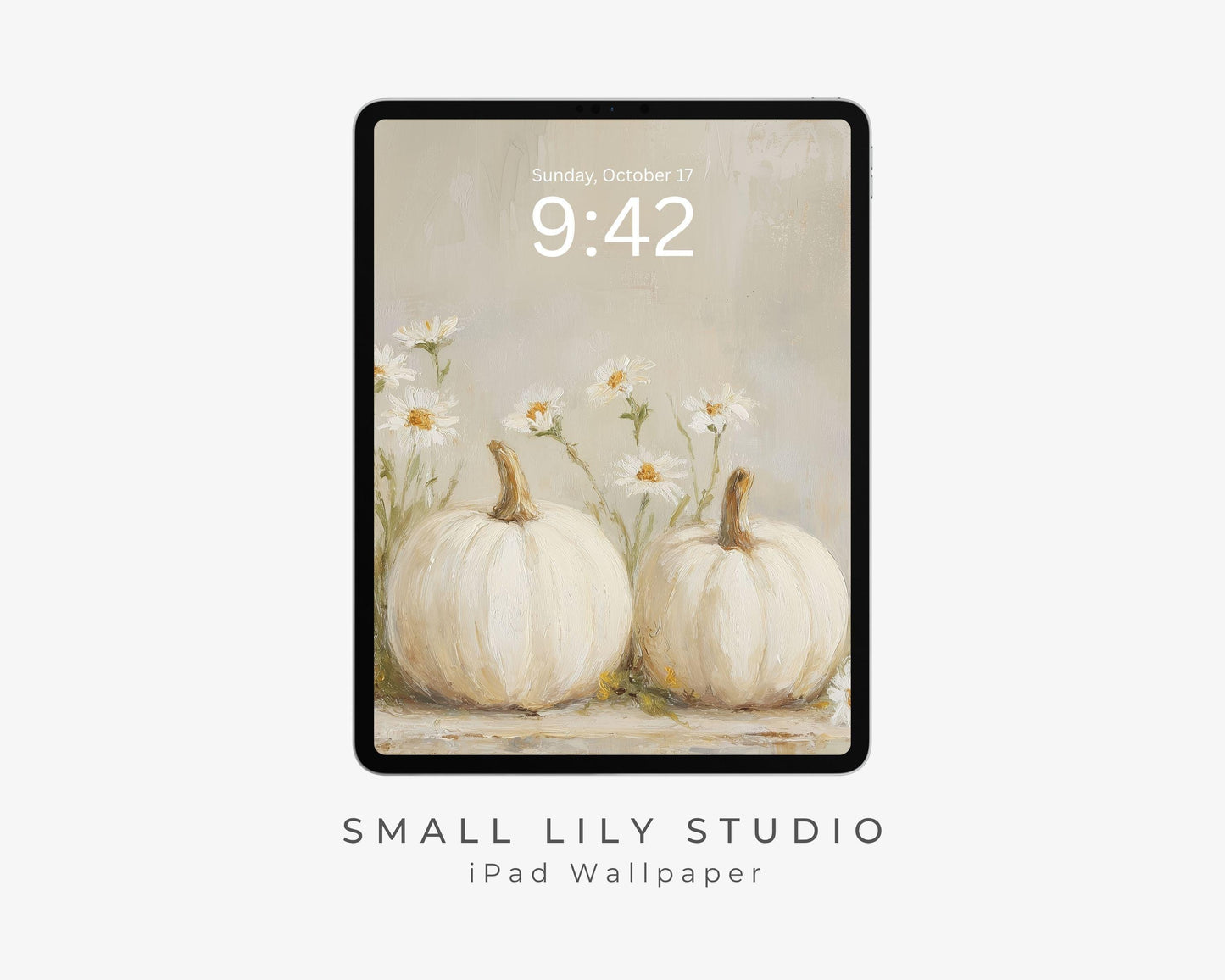 White Pumpkins iPad Wallpaper