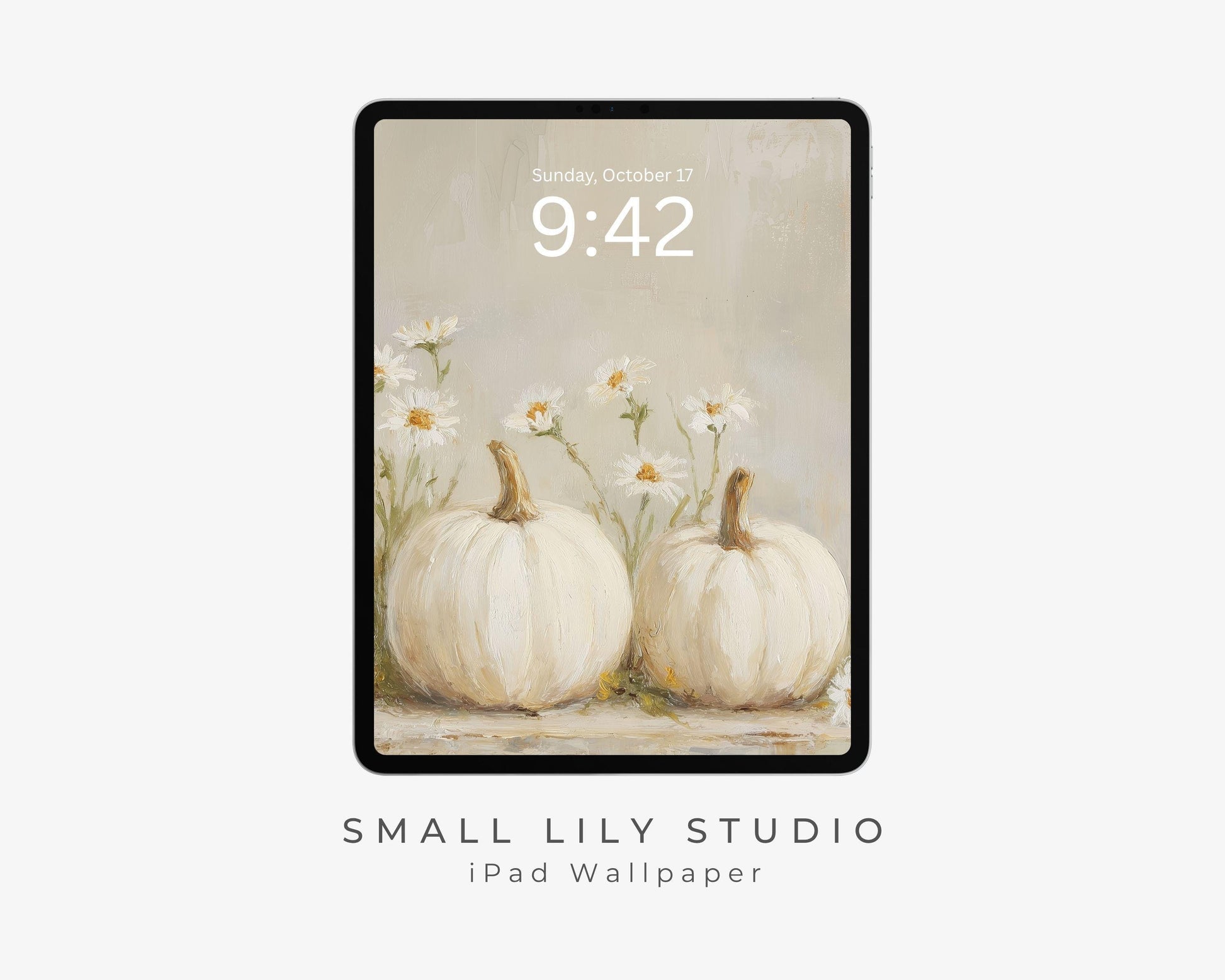 White Pumpkins iPad Wallpaper