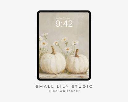 White Pumpkins iPad Wallpaper