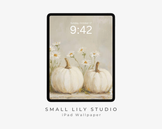 White Pumpkins iPad Wallpaper