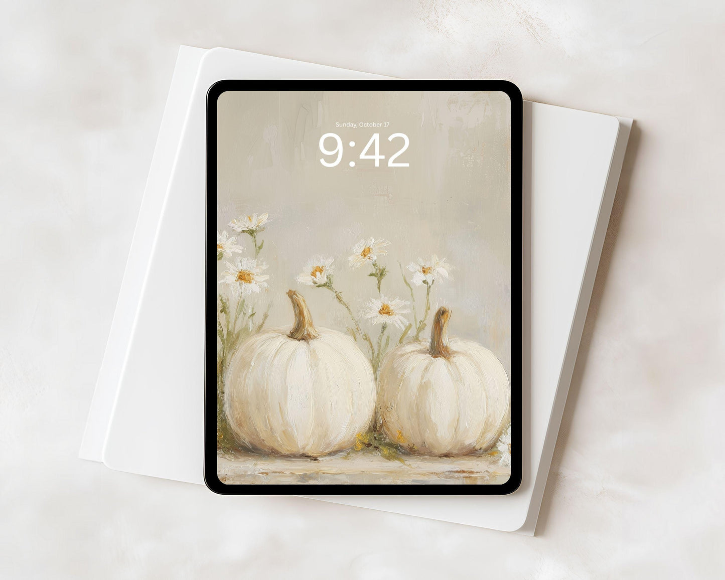 White Pumpkins iPad Wallpaper