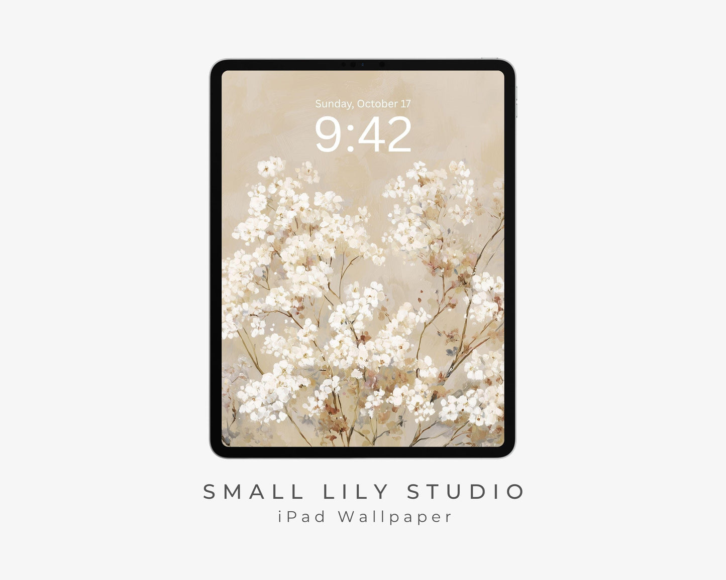 White Floral iPad Wallpaper