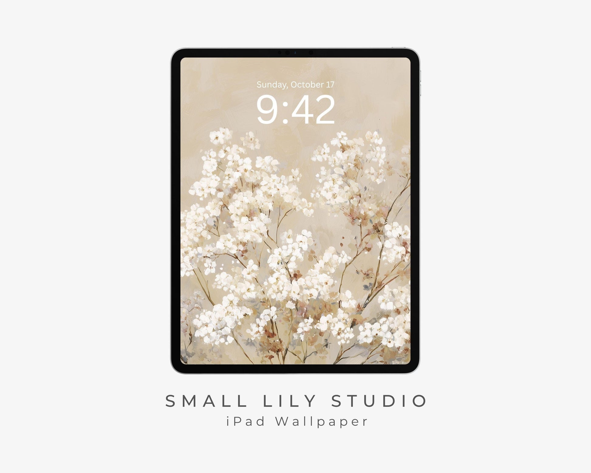 White Floral iPad Wallpaper