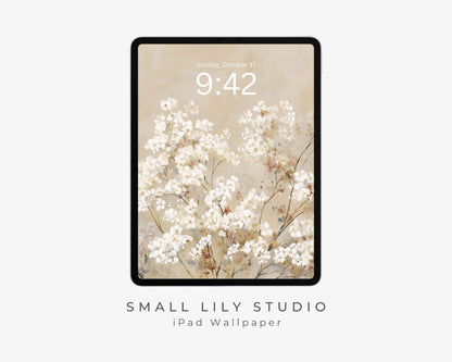 White Floral iPad Wallpaper