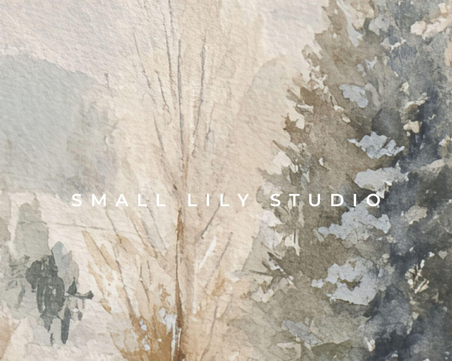 Watercolor Winter Landscape Phone Wallpaper, Christmas iPhone Wallpaper, Vintage Style Samsung Galaxy Phone Background | WP131