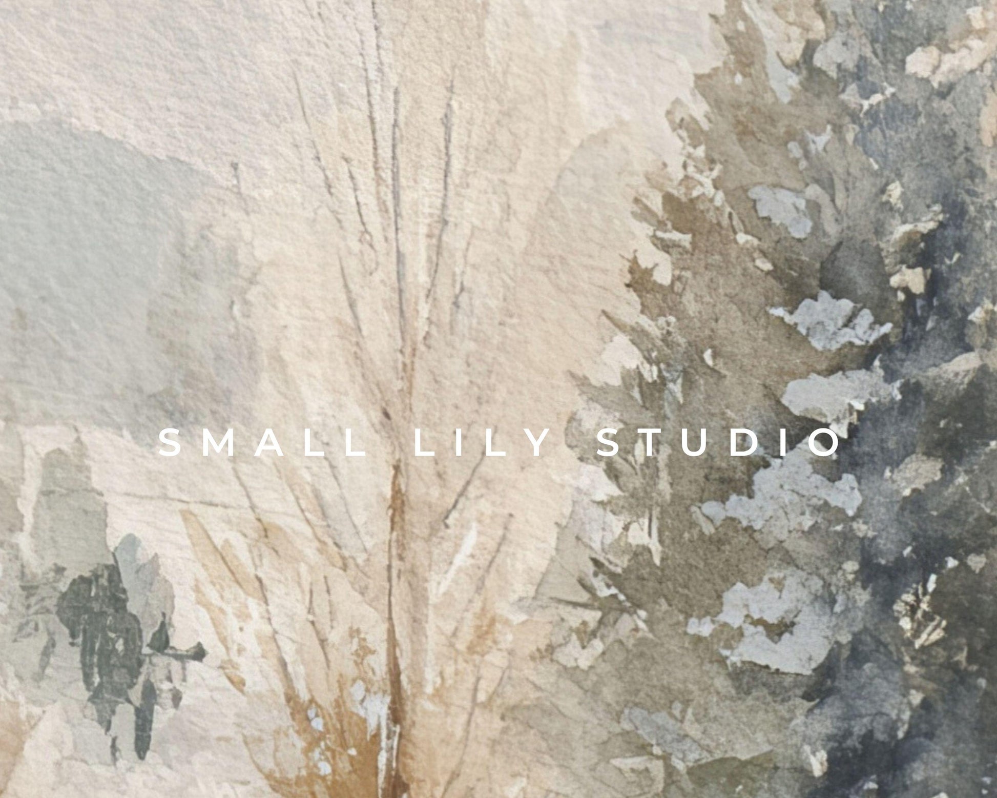 Watercolor Winter Landscape Phone Wallpaper, Christmas iPhone Wallpaper, Vintage Style Samsung Galaxy Phone Background | WP131