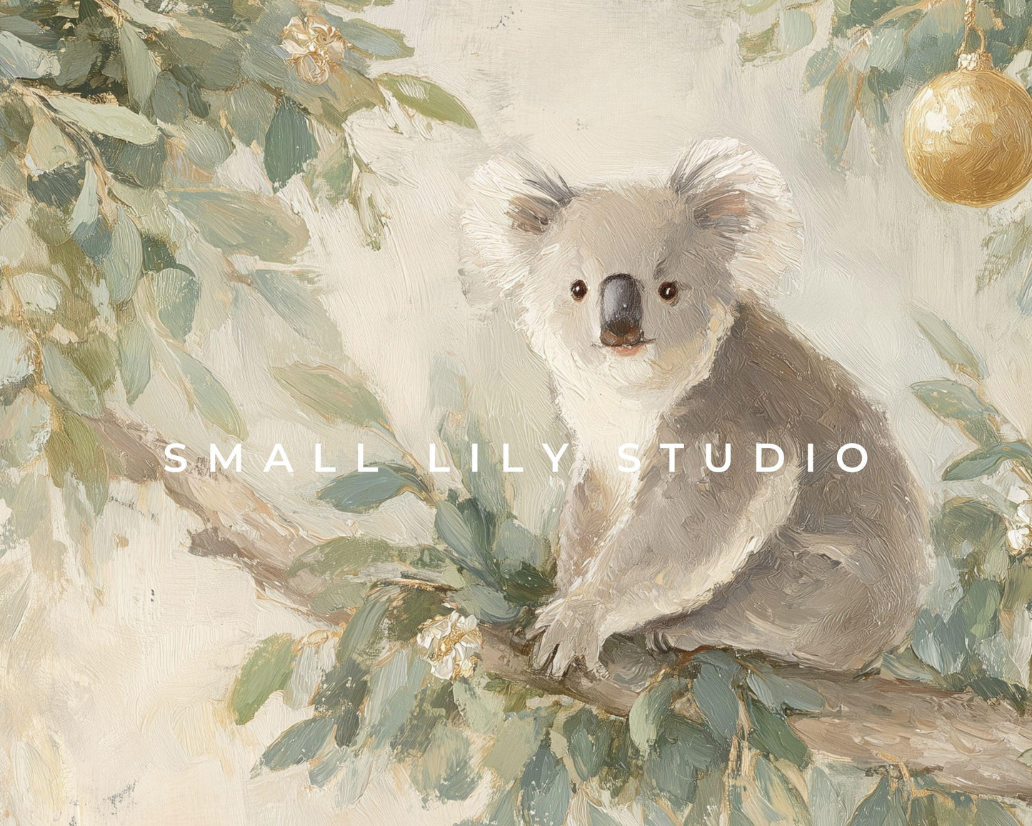 FRAME TV art Christmas Koala, Samsung Frame TV art Australian Christmas Cute Animal Vintage Style Painting | TV1006