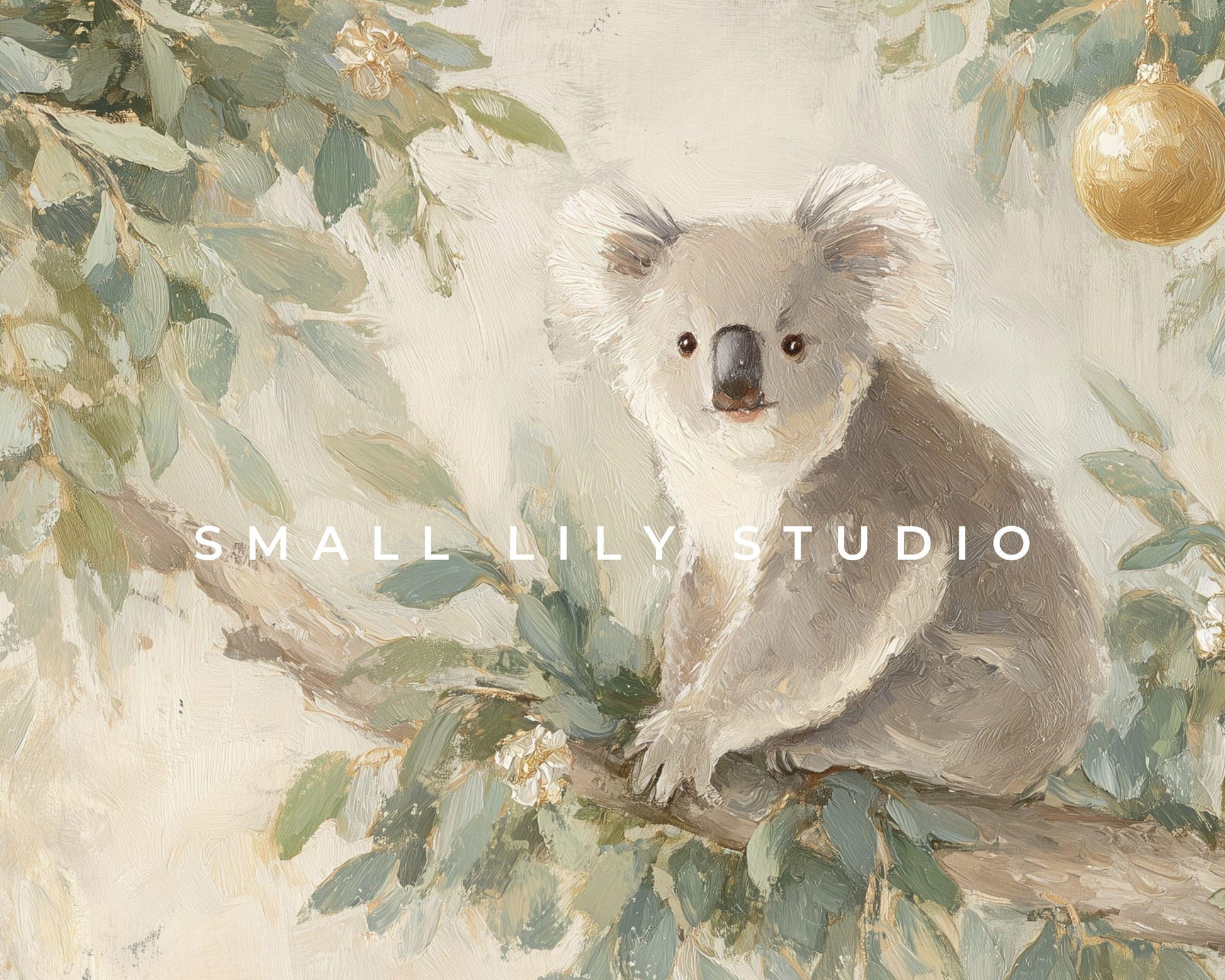FRAME TV art Christmas Koala, Samsung Frame TV art Australian Christmas Cute Animal Vintage Style Painting | TV1006