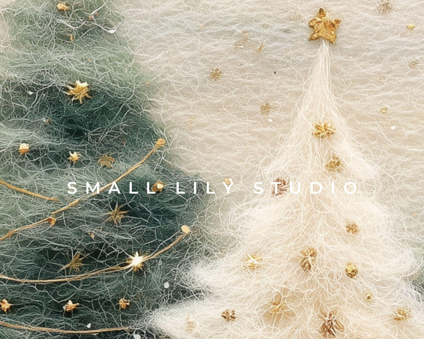 Christmas Trees Phone Wallpaper, Felt Style iPhone Wallpaper, Cute Winter Samsung Galaxy Phone Background | WP132