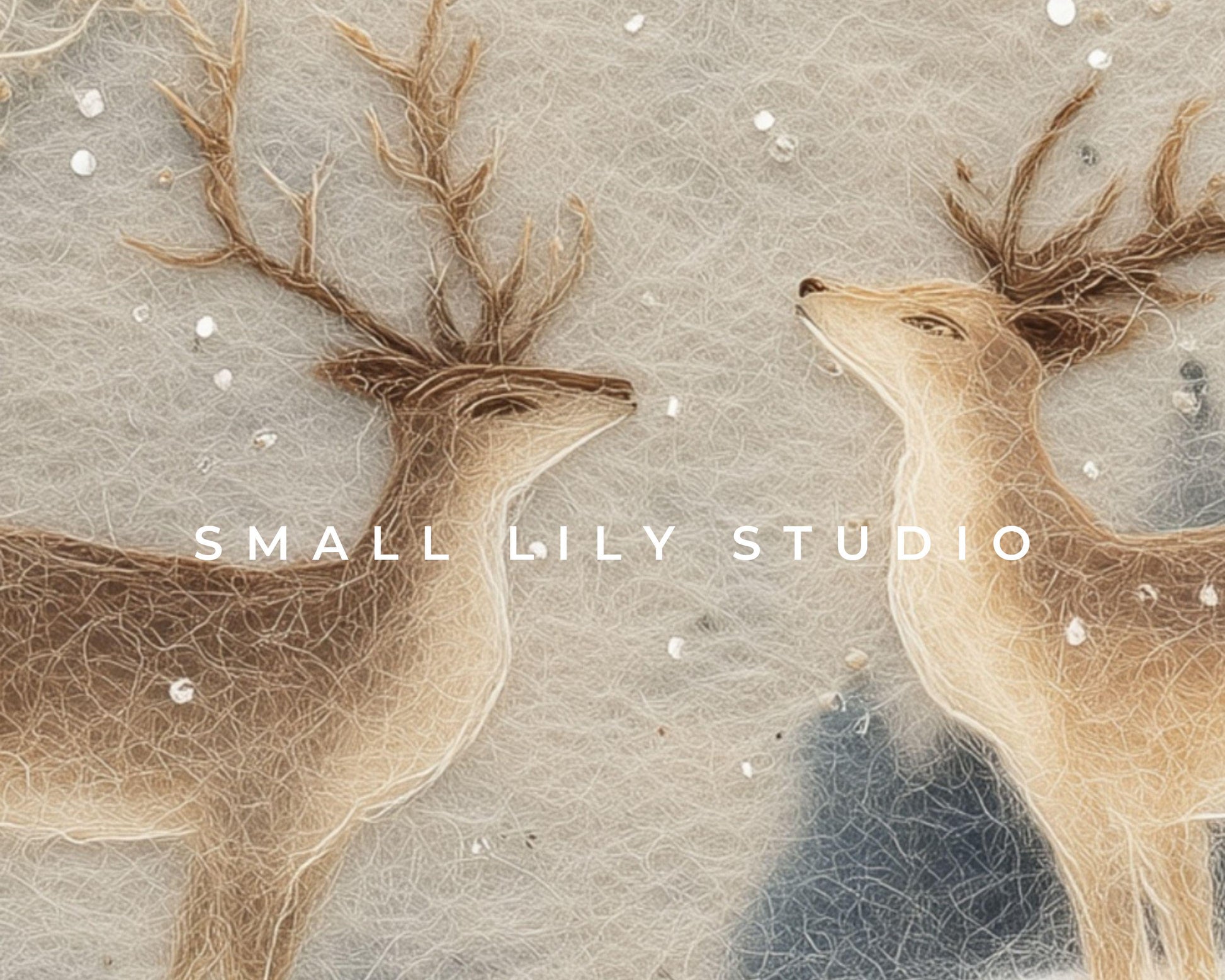 Deer Felt Style Phone Wallpaper, Holidays iPhone Wallpaper, Cute Winter Samsung Galaxy Phone Background | WP133