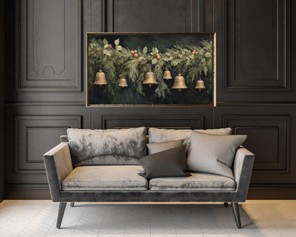 FRAME TV art Christmas Bells, Samsung Frame TV art Holidays Moody Vintage Style Painting | TV1017