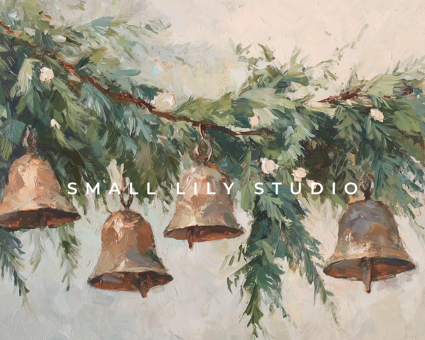 FRAME TV art Christmas Bells, Samsung Frame TV art Holiday Season Vintage Style Painting | TV1018