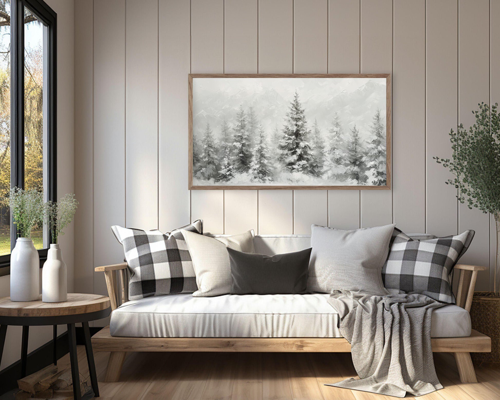 Winter Alpine Trees Frame TV Art