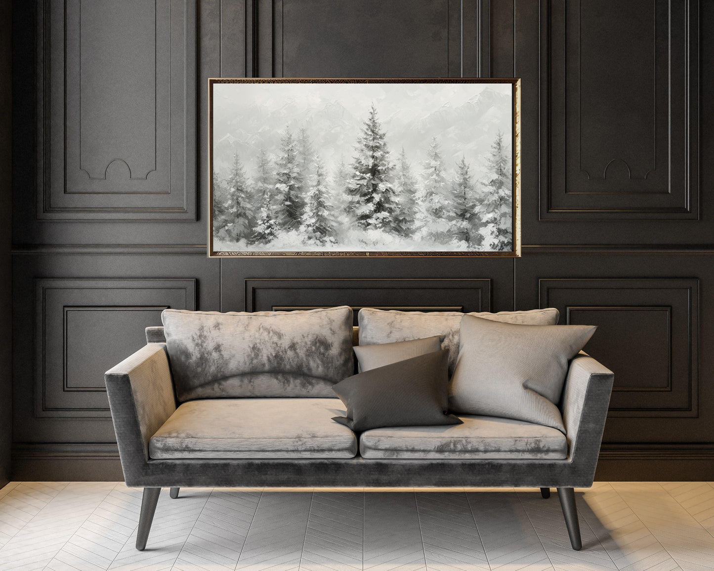 Winter Alpine Trees Frame TV Art