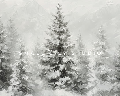 Winter Alpine Trees Frame TV Art