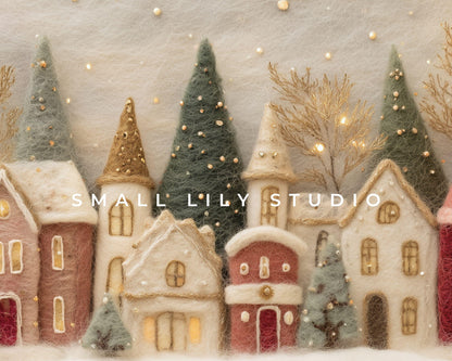 Christmas FRAME TV art BUNDLE of 4 Felt Style, Samsung Frame tv art Cute Winter Holiday Pictures For Kids | TV1060