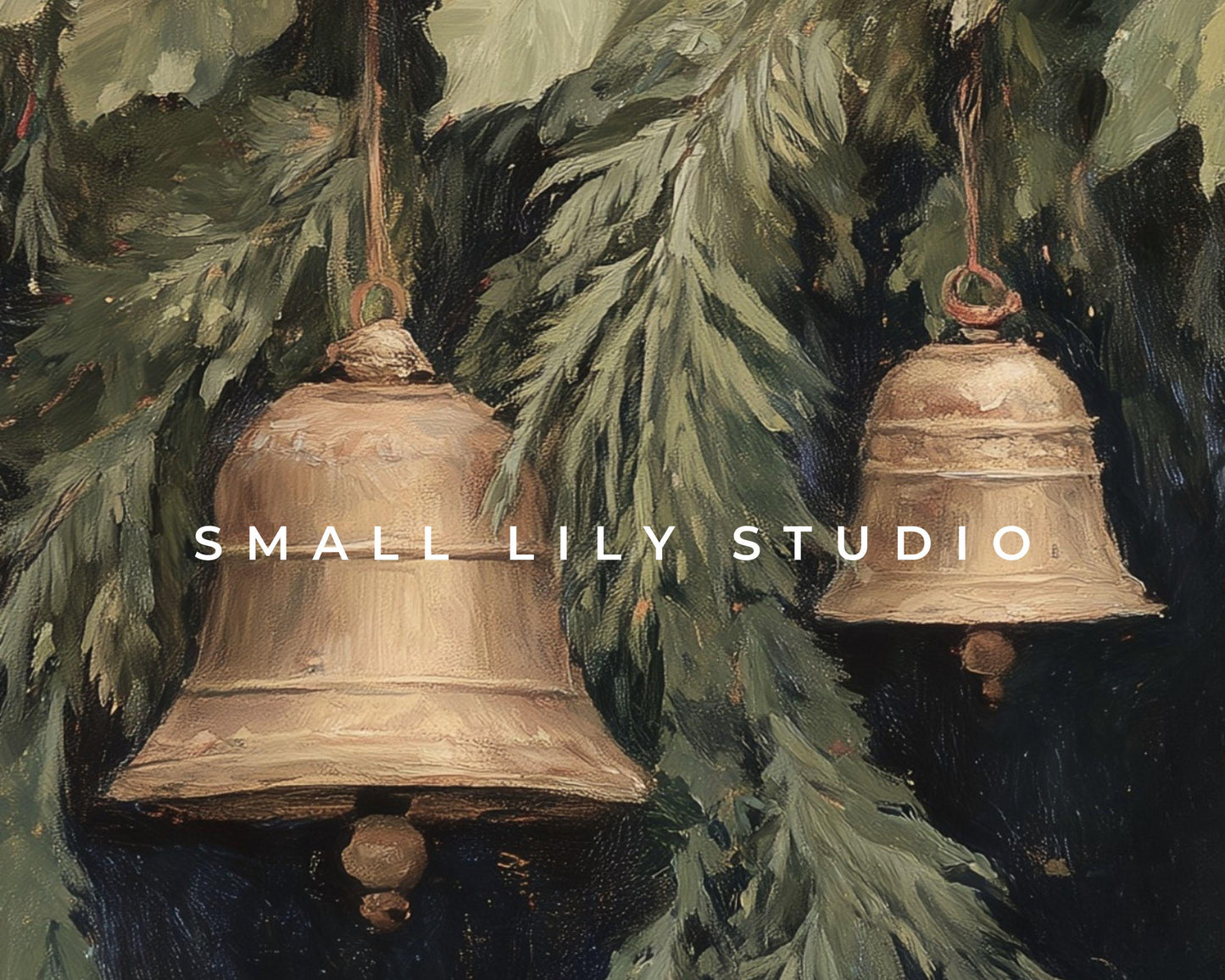 Christmas Bells Phone Wallpaper, Holiday Season iPhone Wallpaper, Festive Samsung Galaxy Phone Background, Vintage Style Art | WP139