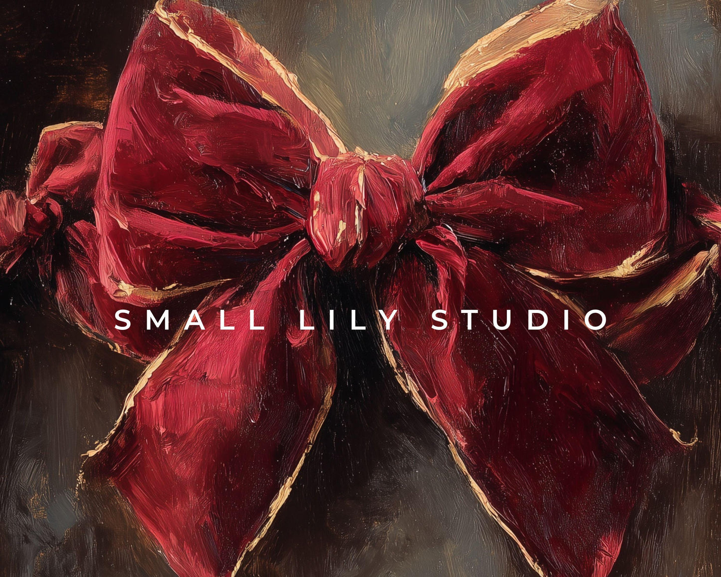 FRAME TV art Red Velvet Bows, Samsung Frame TV art Burgundy Christmas Vintage Style Painting | TV1054