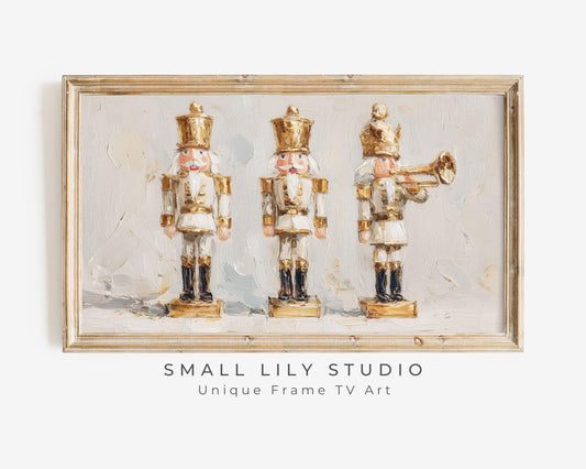 FRAME TV art Gold Nutcracker Toys, Samsung Frame TV art Christmas Toy Soldiers Vintage Style Painting | TV1055