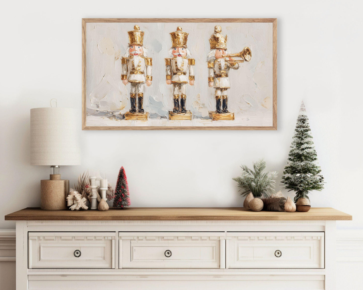 FRAME TV art Gold Nutcracker Toys, Samsung Frame TV art Christmas Toy Soldiers Vintage Style Painting | TV1055