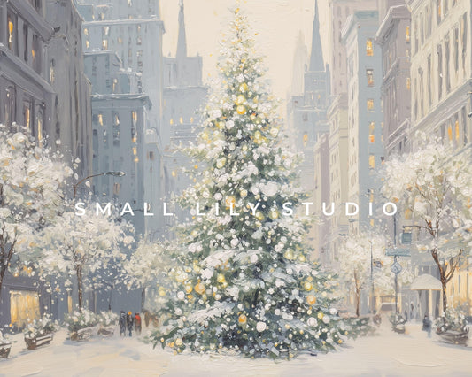 New York Christmas Desktop Wallpaper Set, Holiday Phone Wallpaper, Winter iPhone Wallpaper, Aesthetic iPad Background | WS146