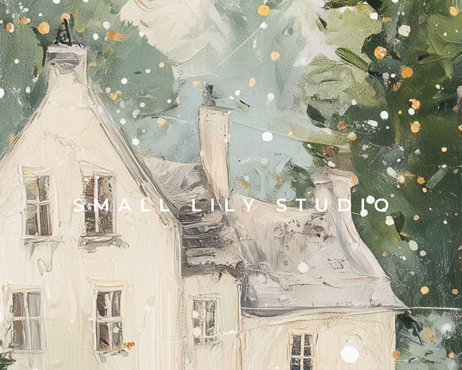 Christmas Houses Phone Wallpaper, Holiday iPhone Wallpaper, Winter Samsung Galaxy Phone Background Cute Picture | WP144