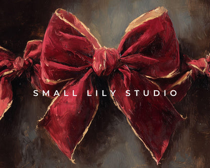 Red Velvet Bow Desktop Wallpaper Set, Holiday Phone Wallpaper, Christmas iPhone Wallpaper, Cute iPad Background | WS151