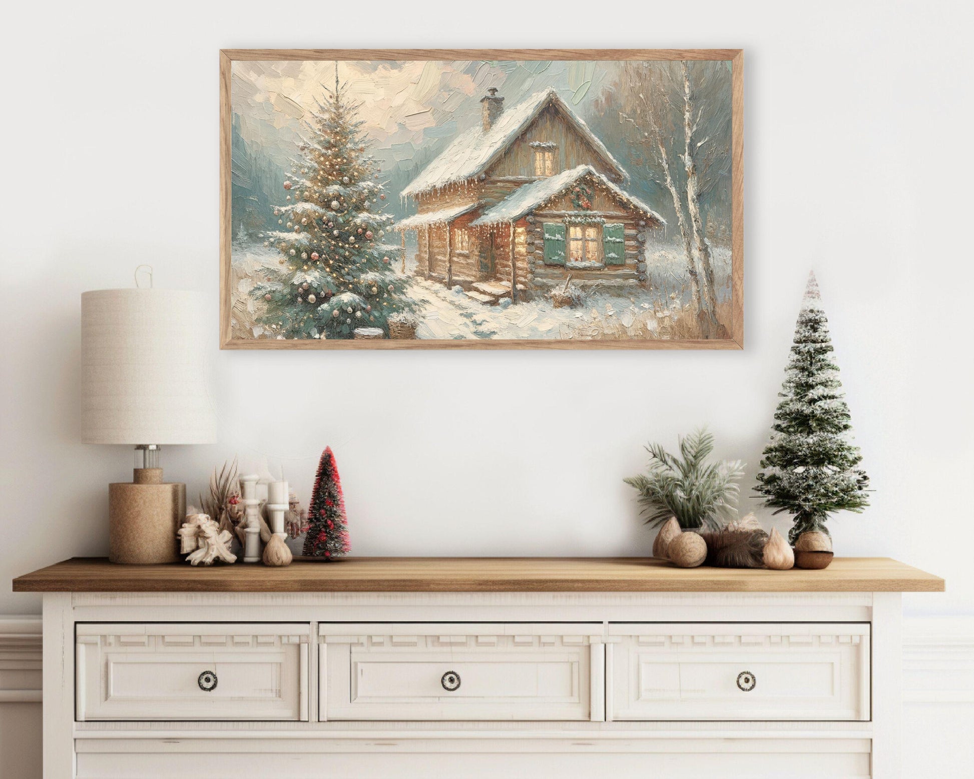 Christmas Cottage Frame TV Art