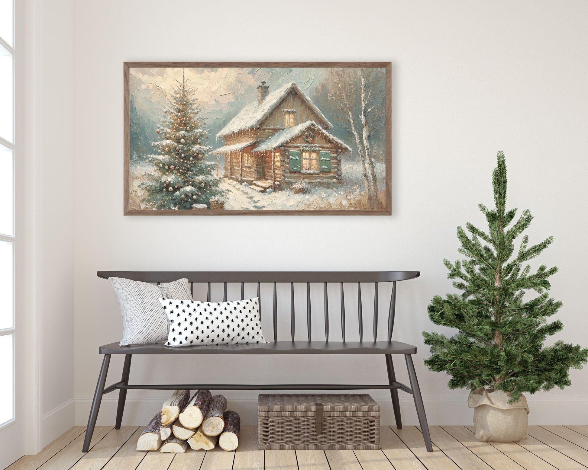 Christmas Cottage Frame TV Art