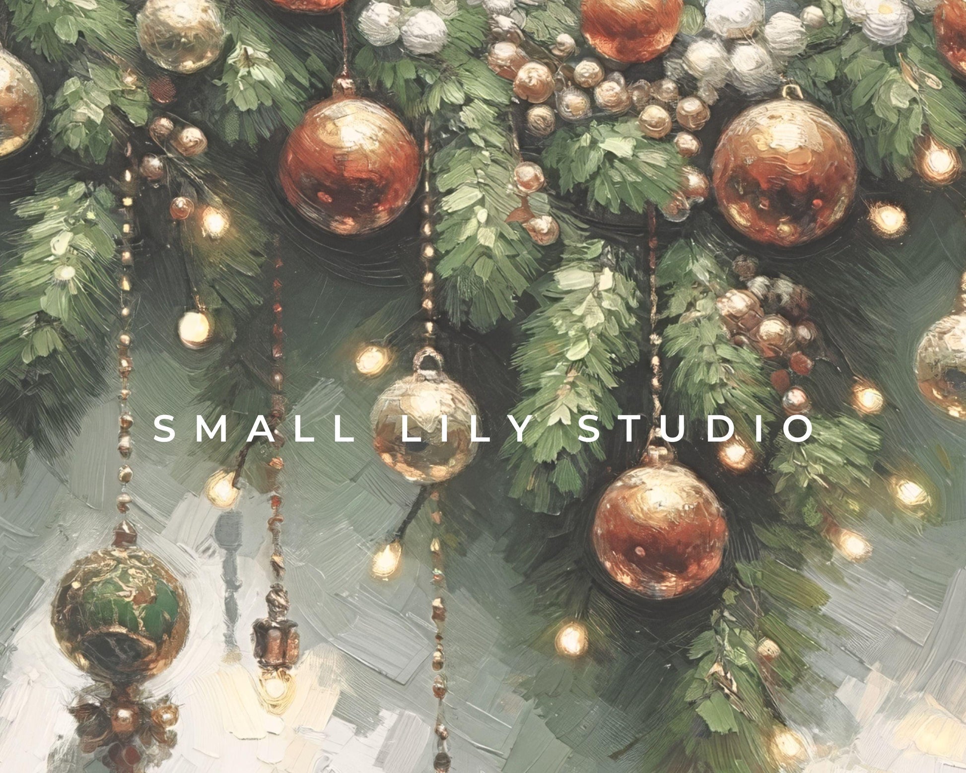 Christmas Garland And Baubles Frame TV Art