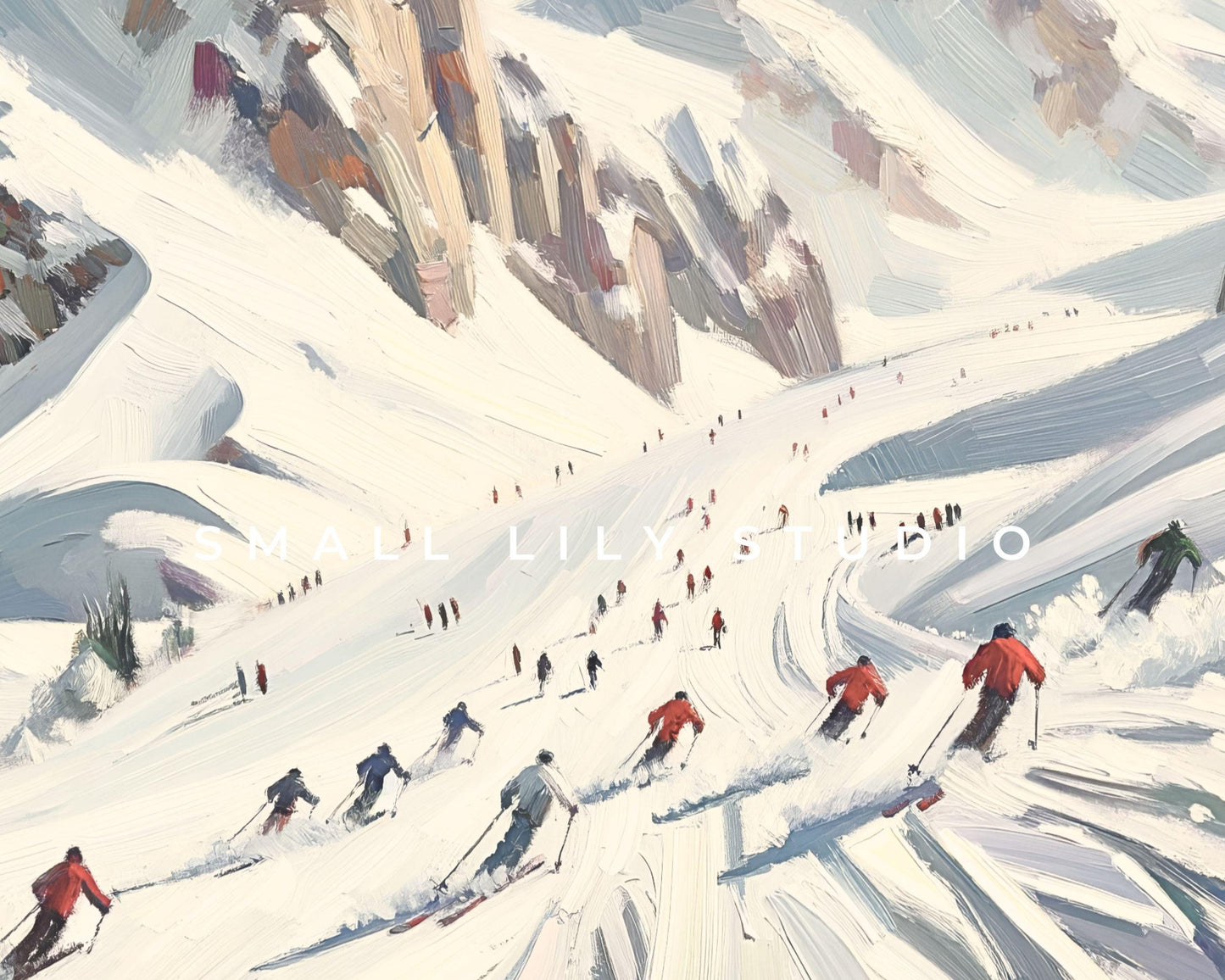 Ski Holiday In Snow Frame TV Art