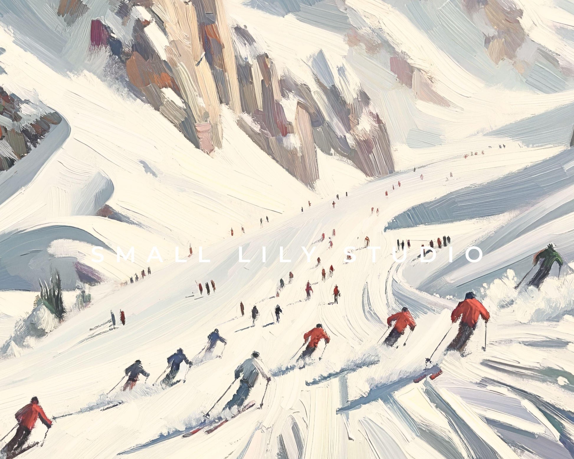 Ski Holiday In Snow Frame TV Art