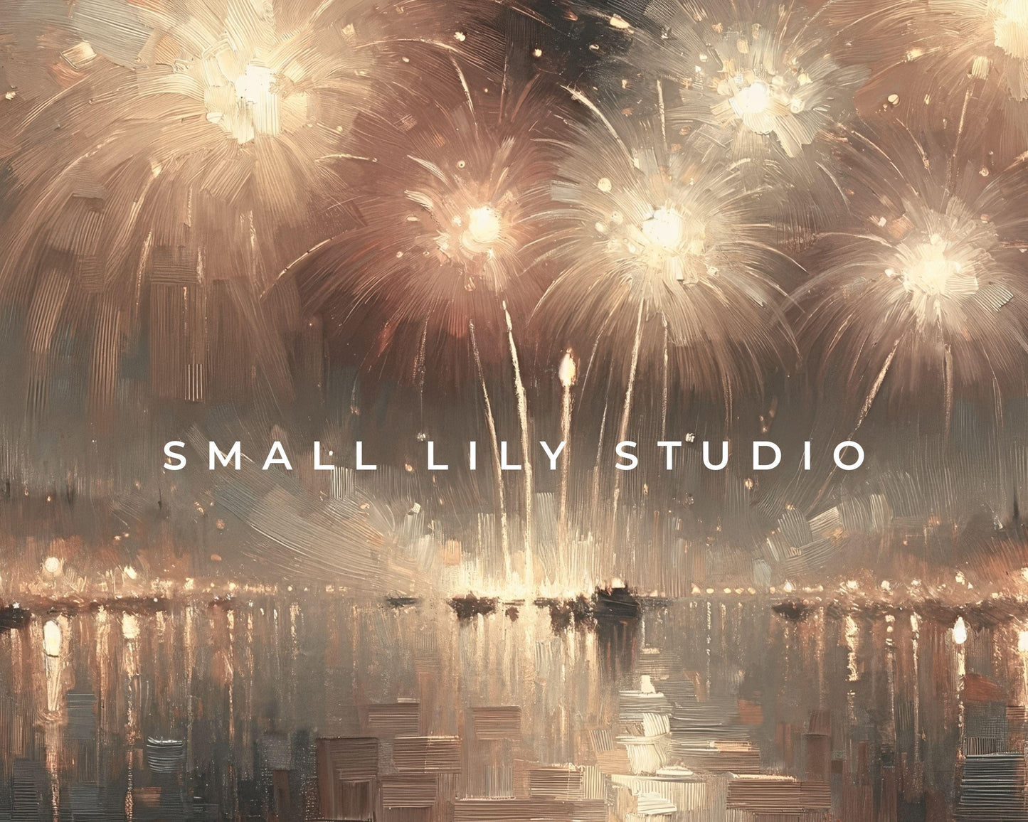 Gold Fireworks Vintage Painting Style Frame TV Art