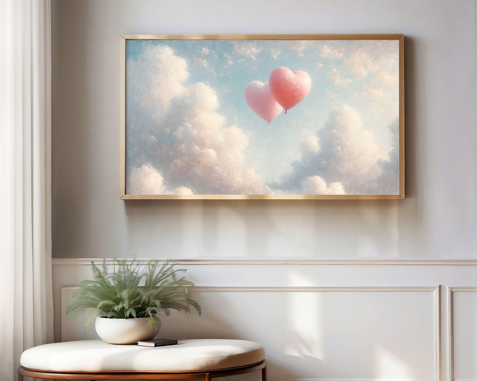 Heart Balloons Frame TV Art